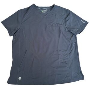 Healing Hands Men’s gray scrub top, medium